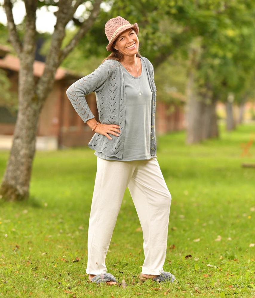 Strickjacke Fine | kiesel