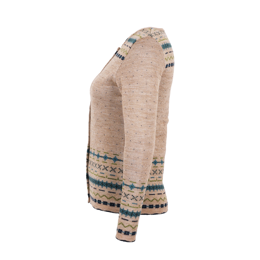 Strickjacke Liv camel|türkis