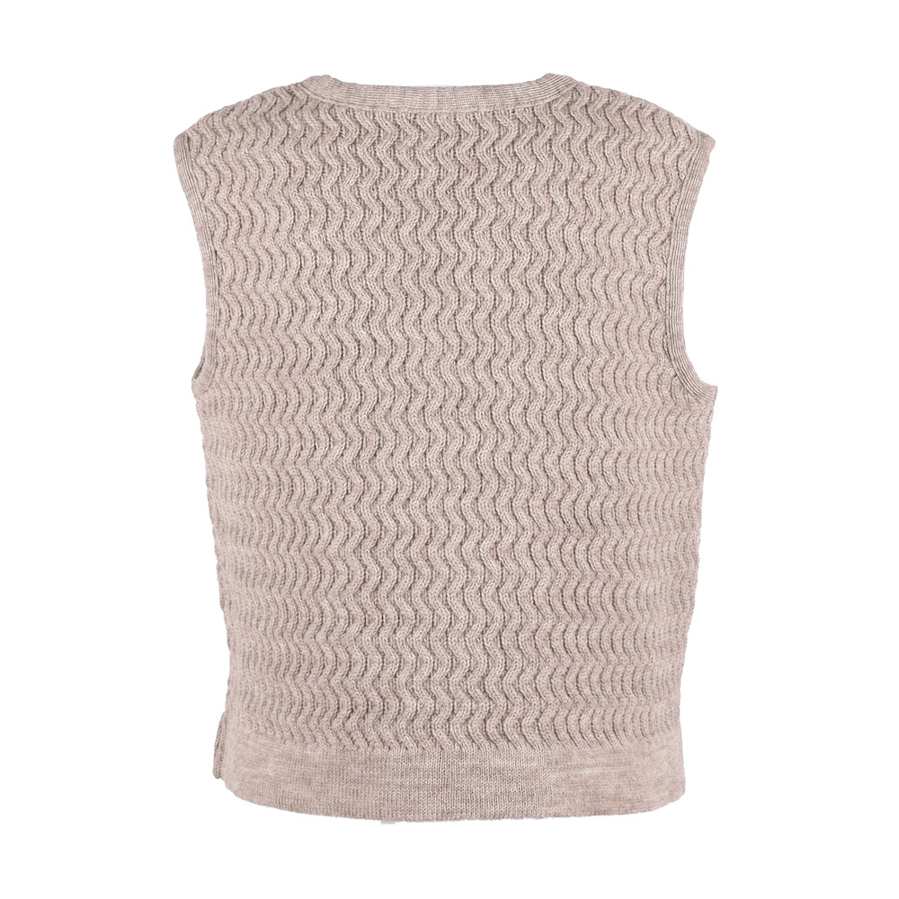 Aran Kurz Weste locwool | birke