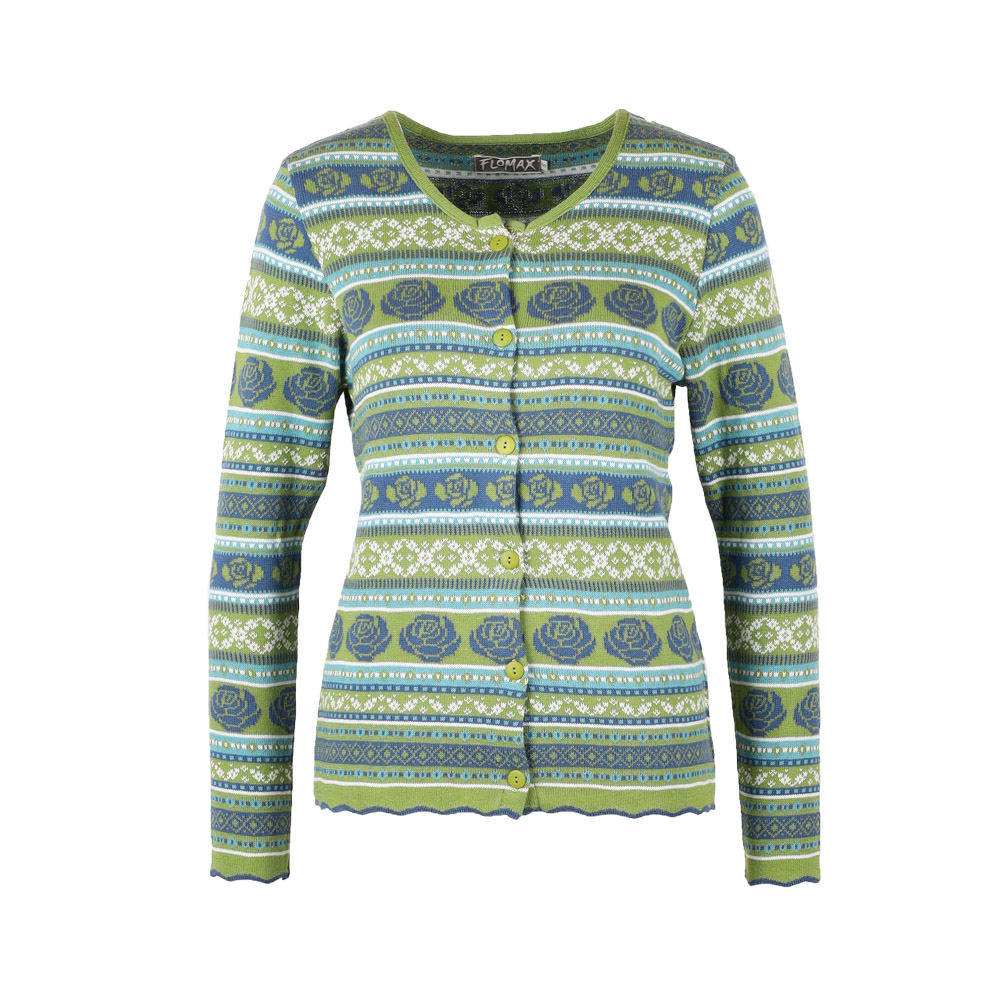 Strickjacke Solei pistazie|jeans