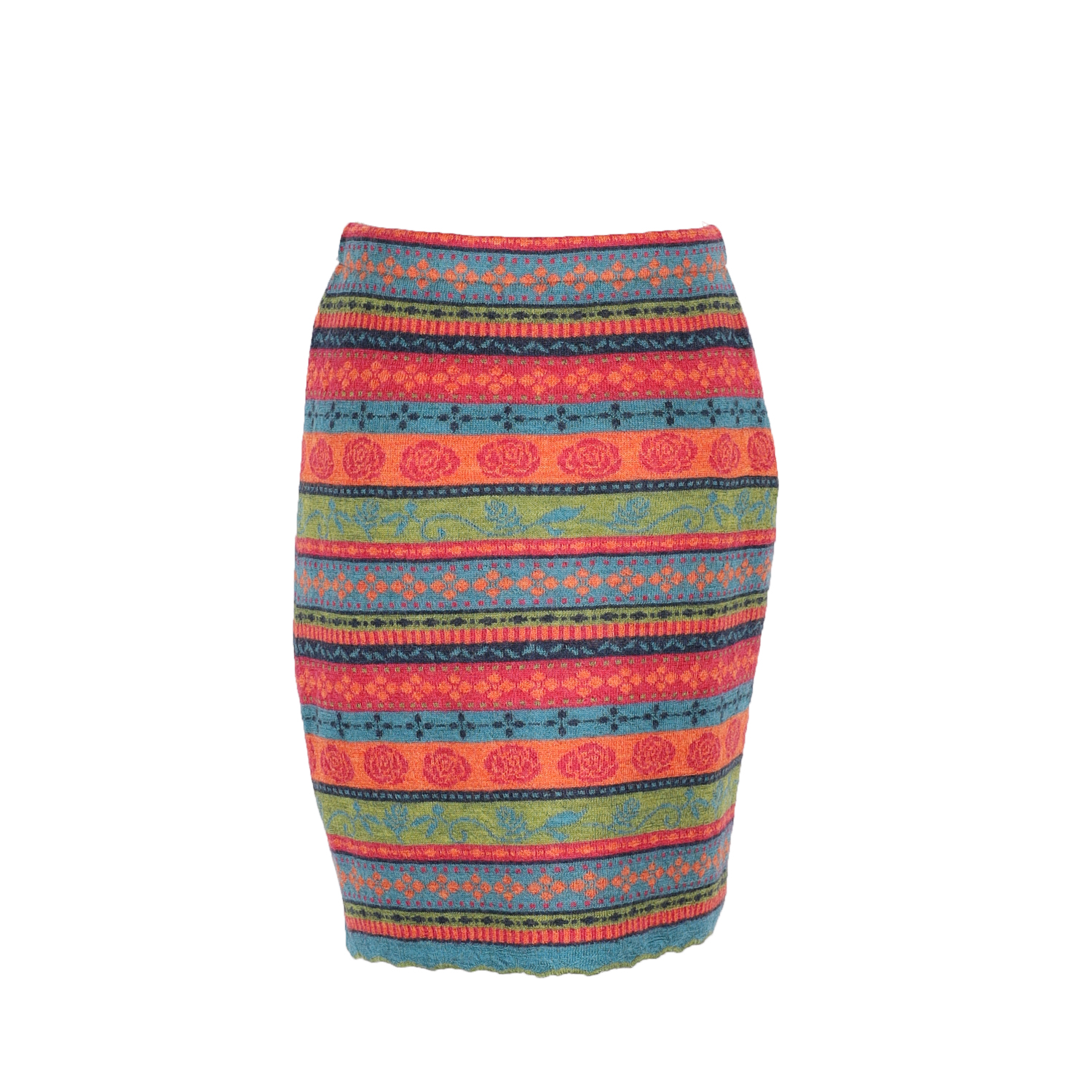 Strickrock Rosalia türkis|bunt