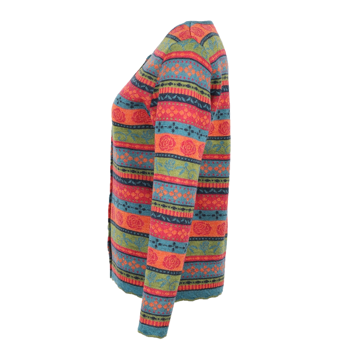 Strickjacke Rosalia türkis|bunt