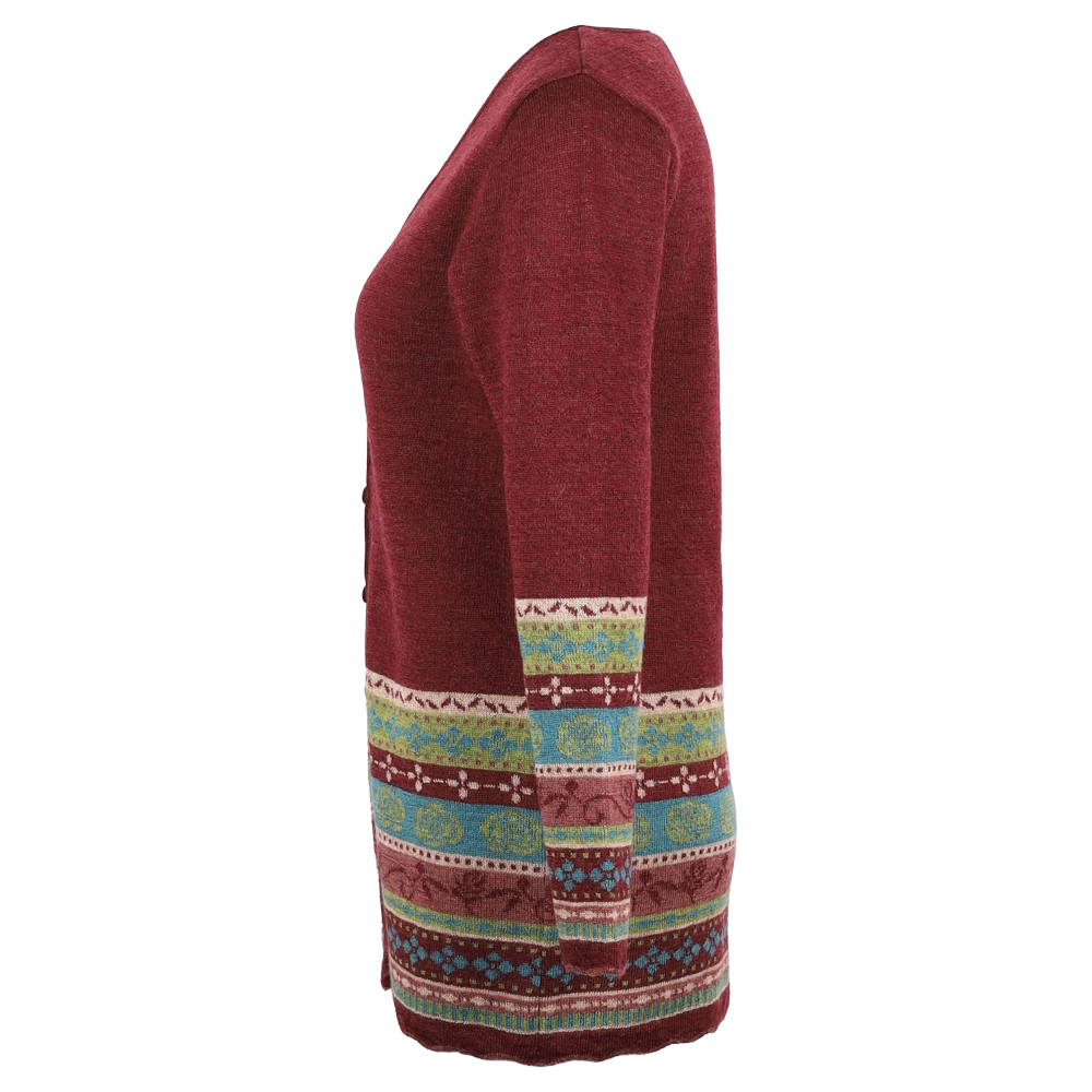 Strickjacke lang V Rosalia burgunder|rosenholz