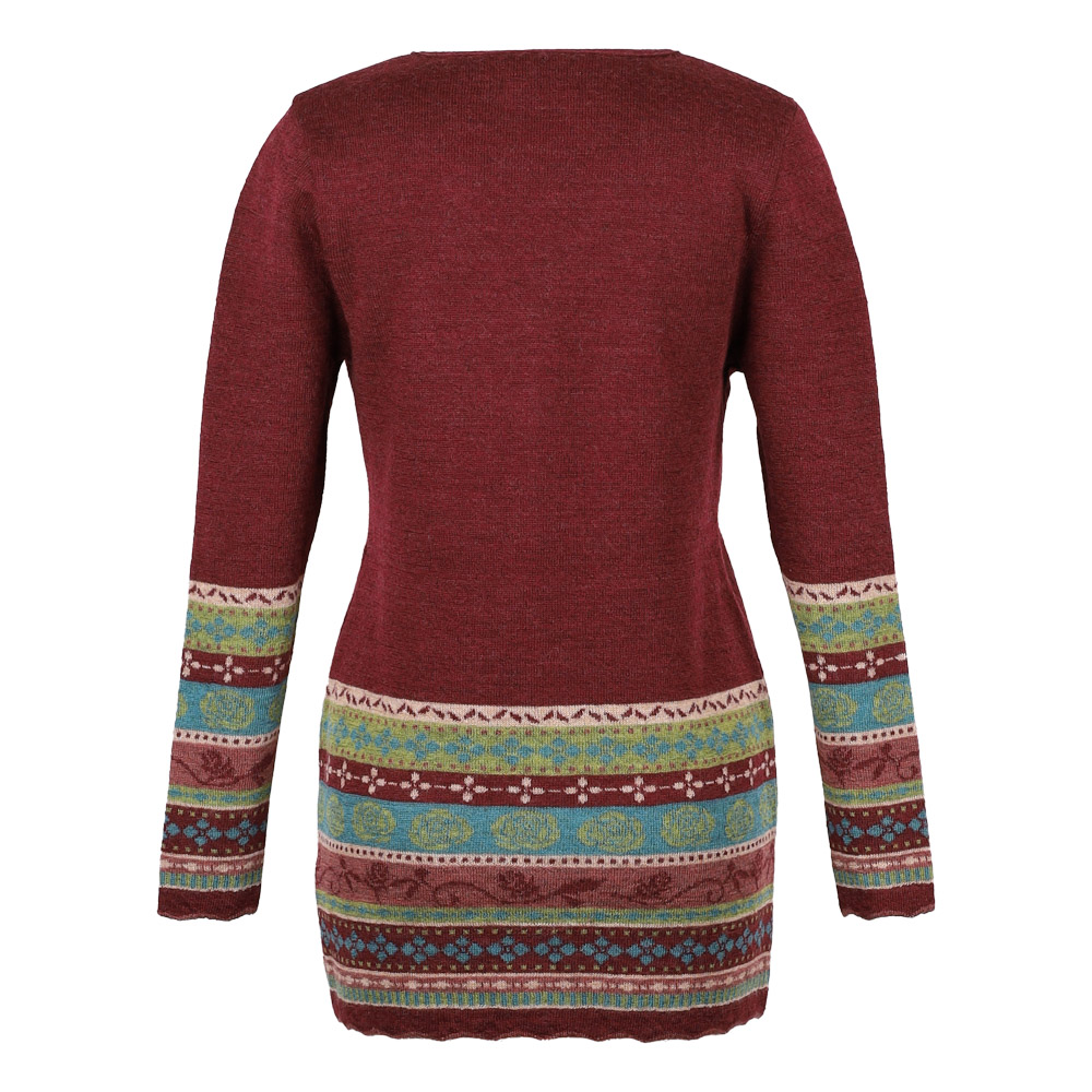 Strickjacke lang V Rosalia burgunder|rosenholz
