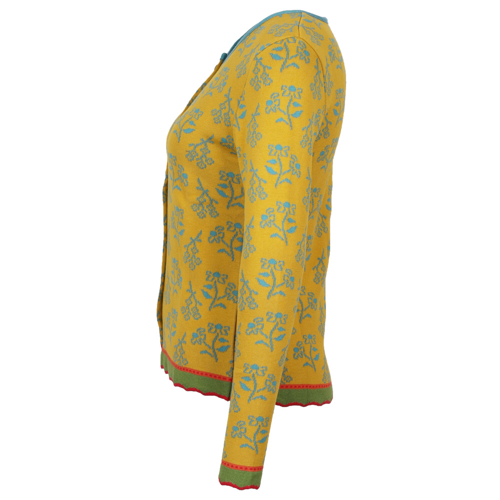 Strickjacke Mara messing|türkis