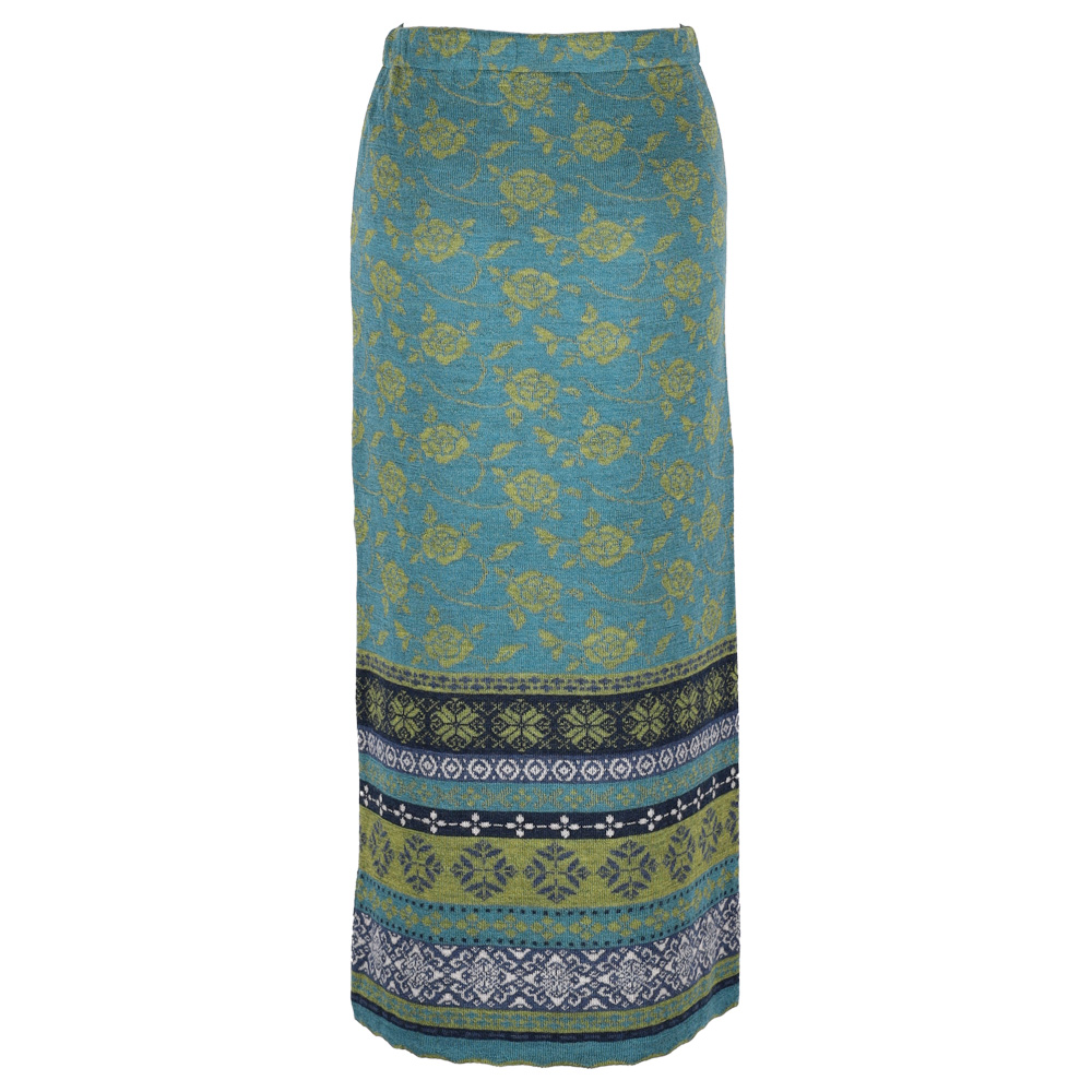 Strickrock lang Hedda türkis|farn