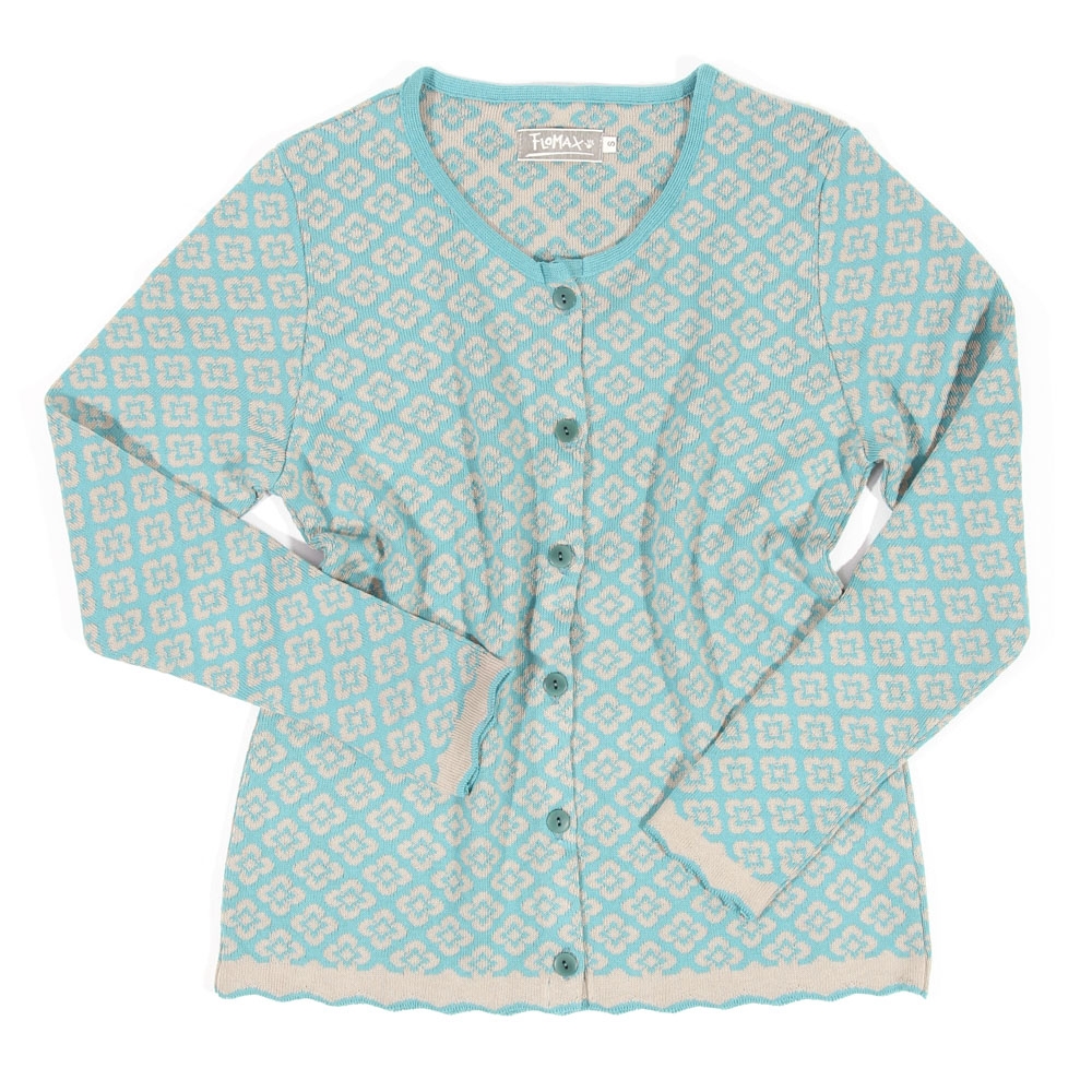 Strickjacke Malibu flax|türkis