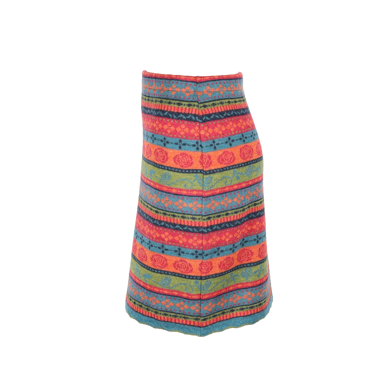 Strickrock Rosalia türkis|bunt