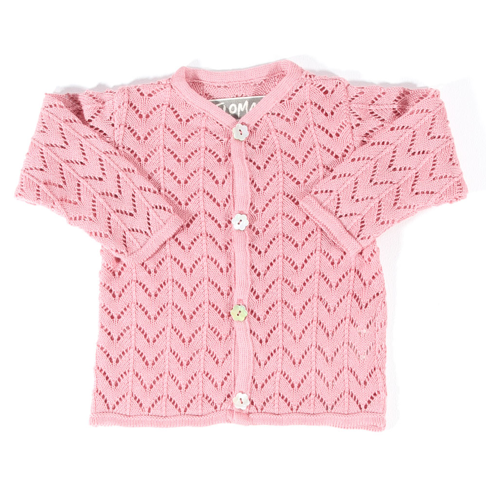 Ajour Strickjacke Baby | altrosa