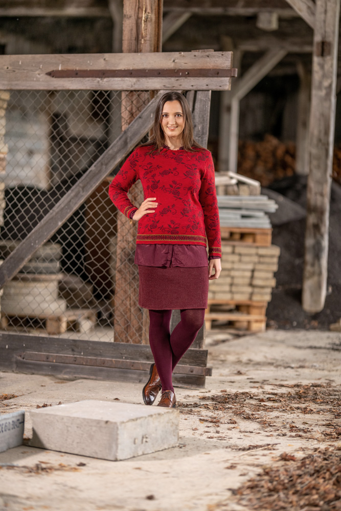 Pullover Bille mohnrot|burgunder